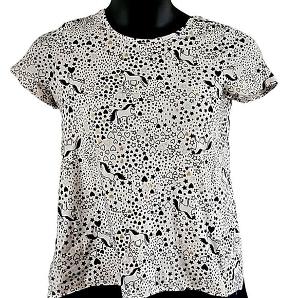 Good condition Wonder Nation Shirt White Graphic Girls Size XL 14/16 - Picture 2 of 6